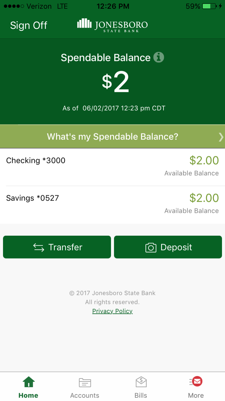 Mobile Banking Features Screenshot